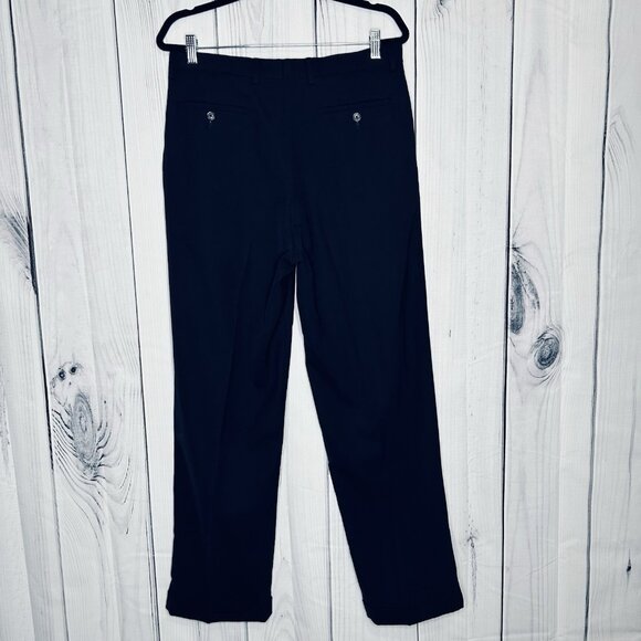 Lauren Ralph Lauren Dress Pants Mens Size 34Wx32L Navy Blue Cuffed Pleated - Picture 4 of 8